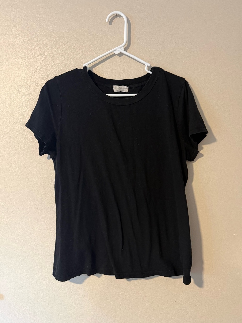 T.La Black Short-Sleeve Crewneck Tee 100% Cotton